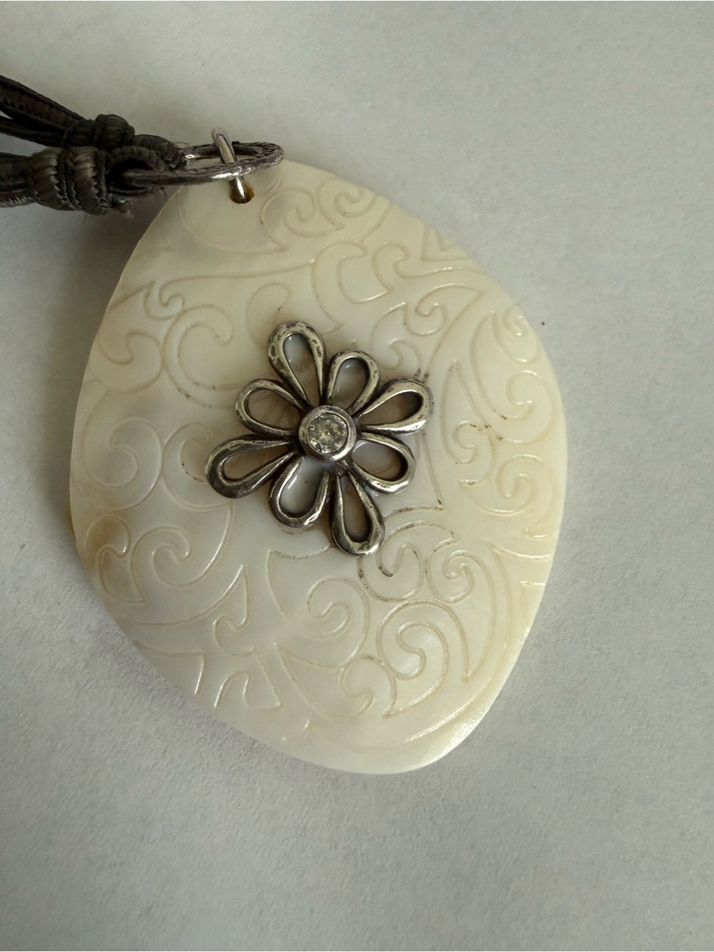Handcrafted White Floral Pendant Necklace - Elegant Women's Jewelry